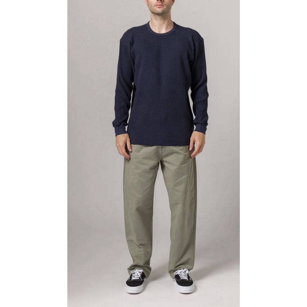 Standard Issue Thermal Sweater M Blue Stretch Waffle Perfect Fade